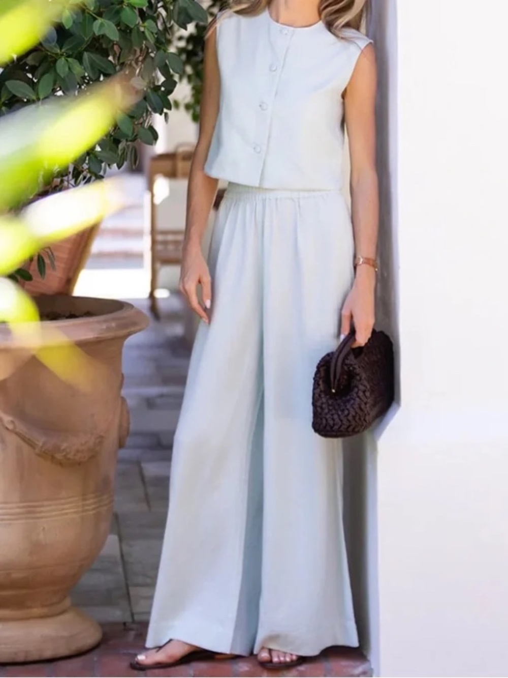 Julia Armory Wide Leg High-Rise linen Pants